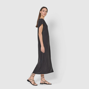 Vestido largo viscosa negro
