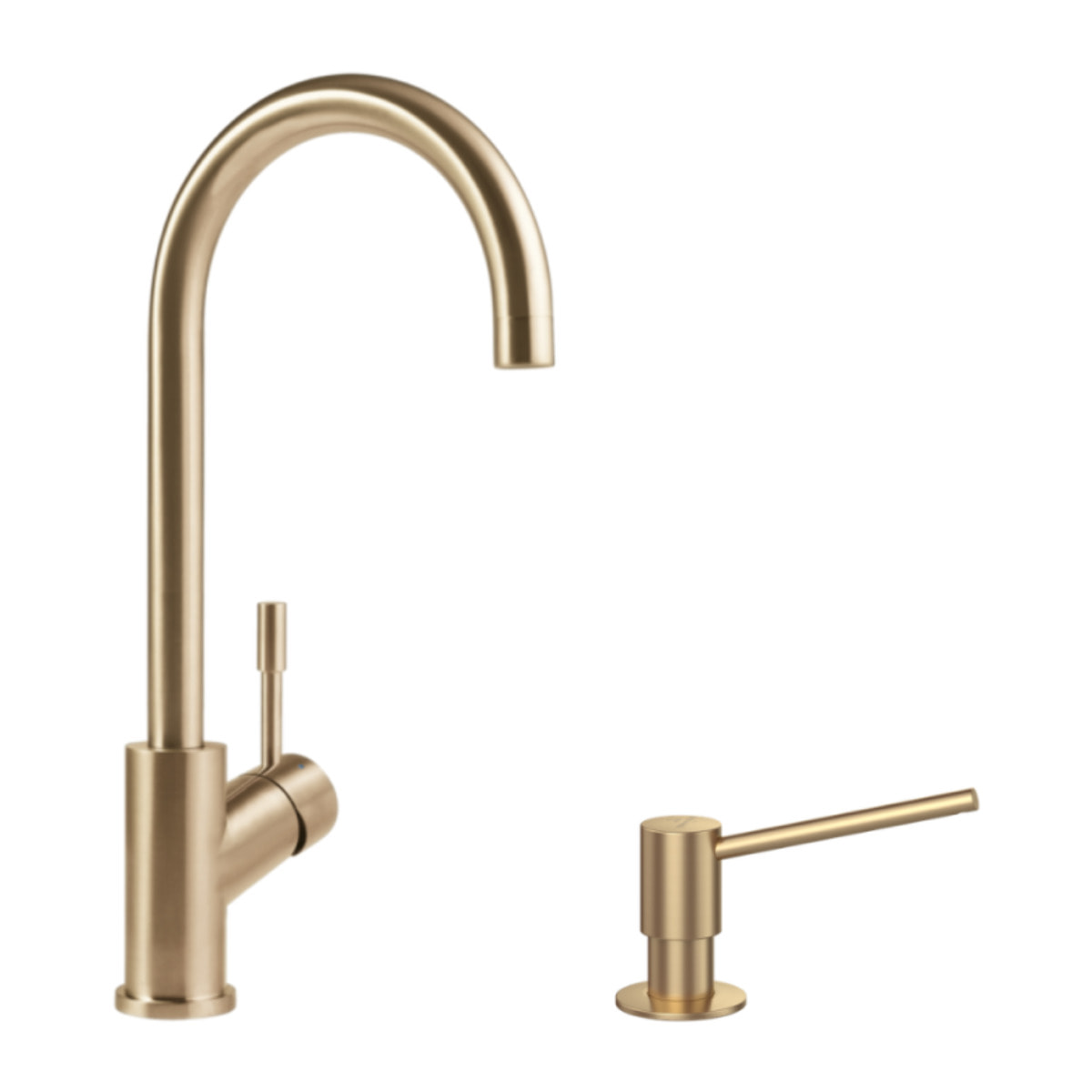 Robinet cuisine Umbrella + Distributeur de savon Or mat