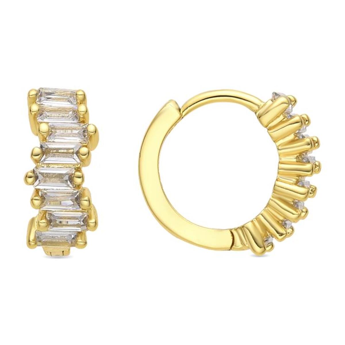 Pendientes acabado oro amarillo de 18k y Circonita Brillante