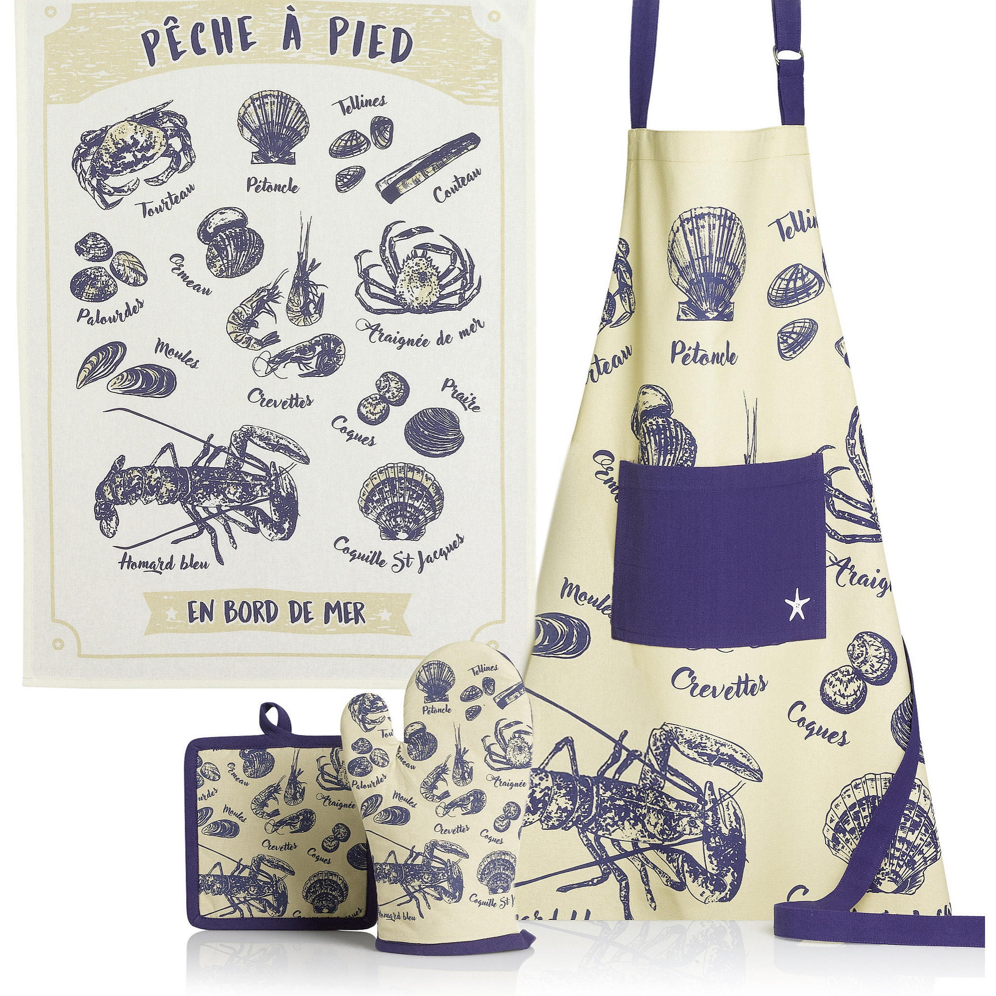 Tablier imprimé COTON Tablier imprimé PECHE A PIED