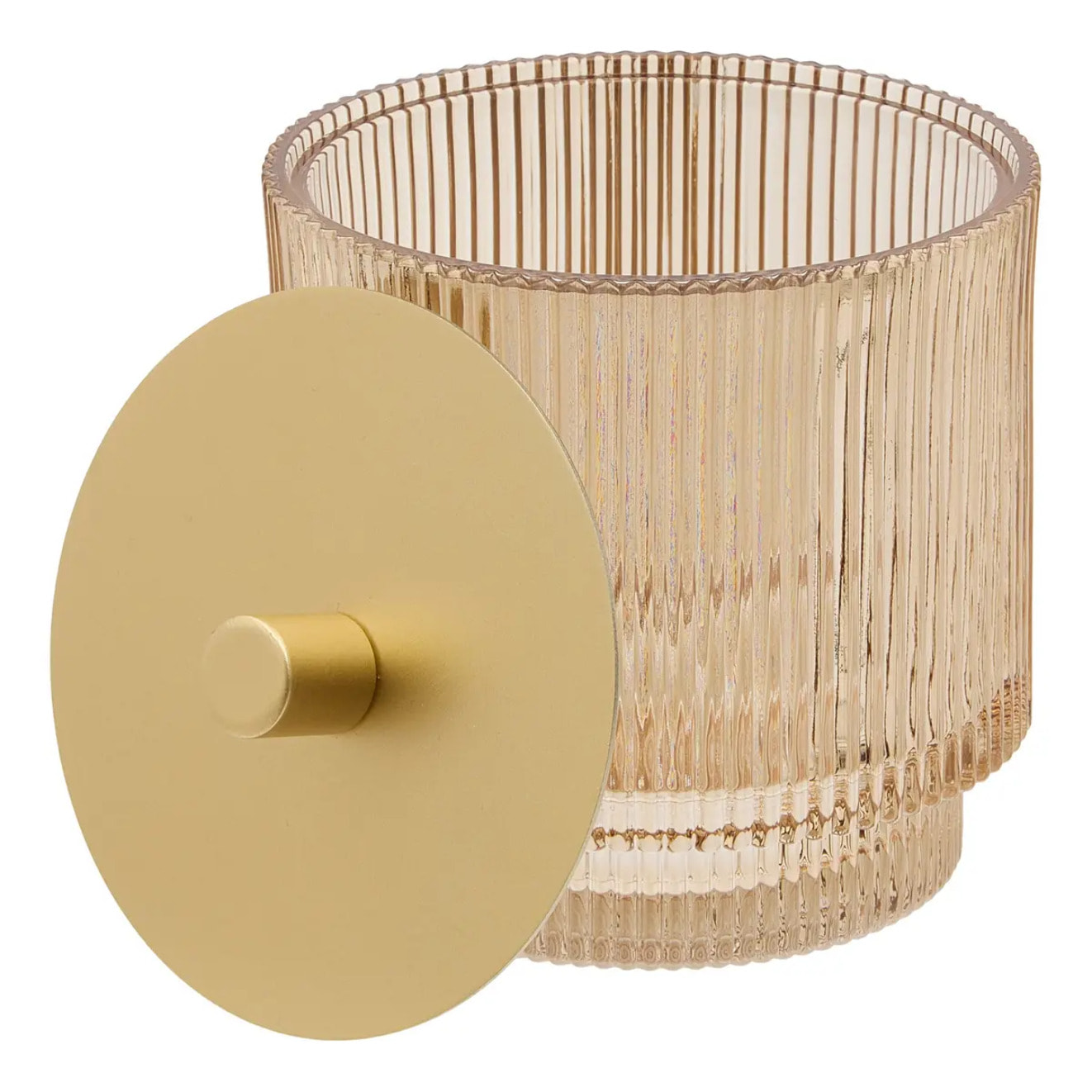 Pot à coton rond D.10cm ambre