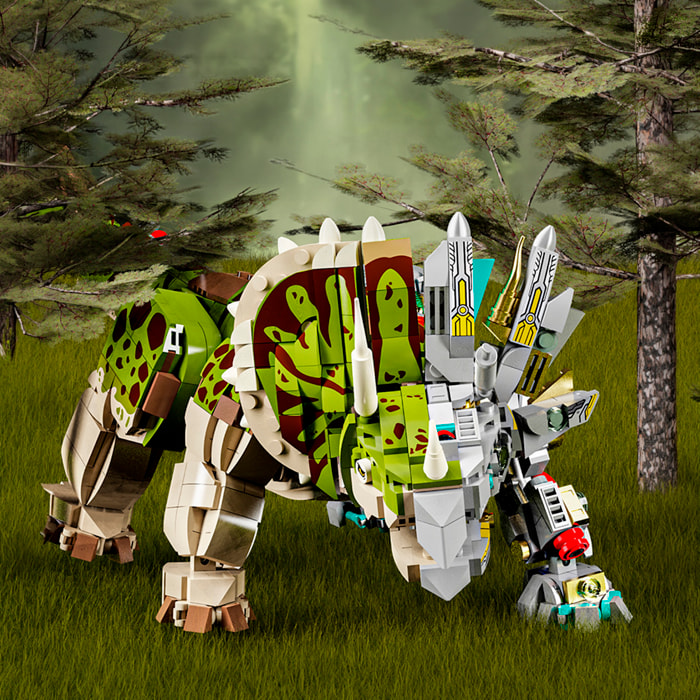 Maqueta 3D mecanizada con diseño de Triceratops con 1368 piezas.