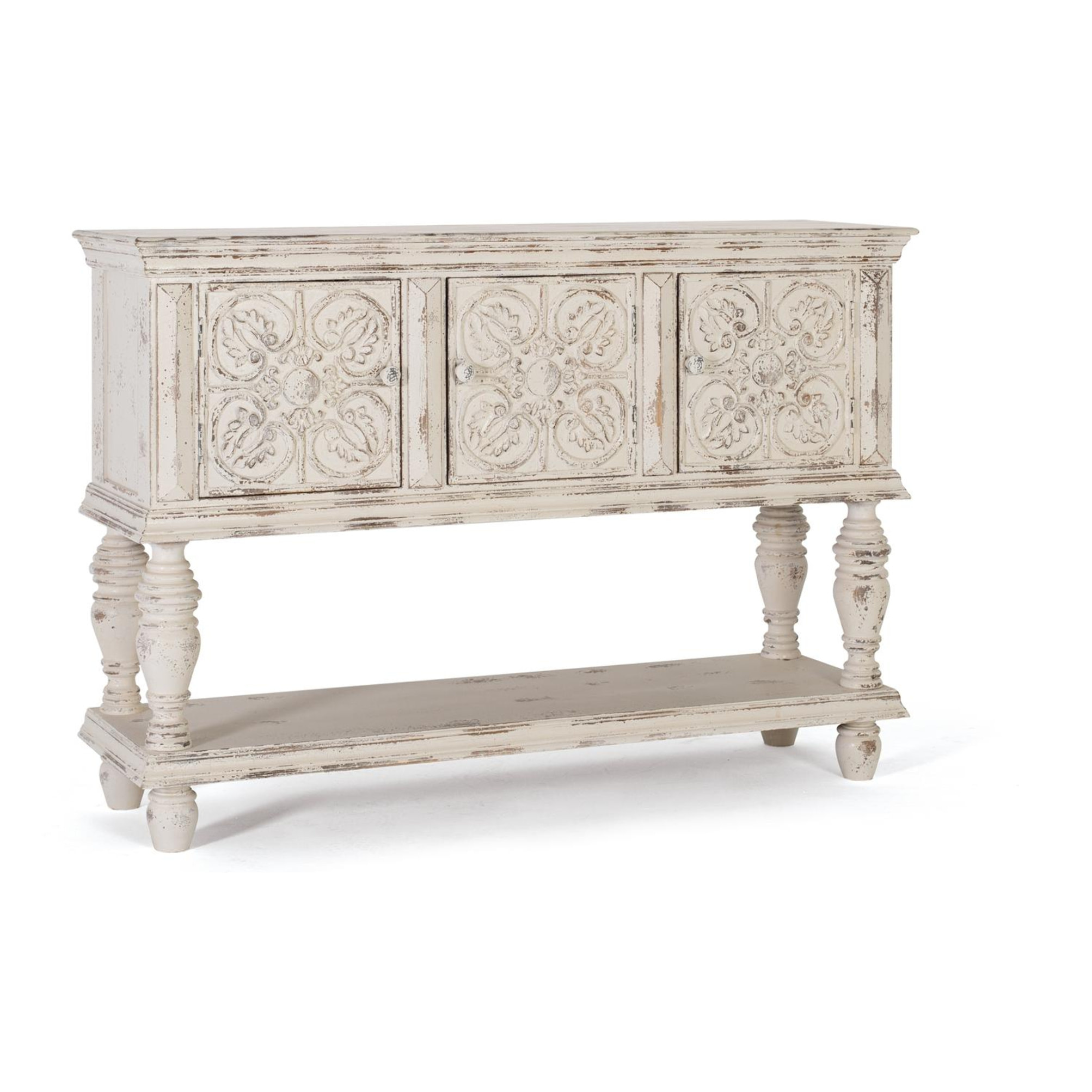 Consola de Madera de Mango 148 Cm Estilo Mediterráneo Moderno