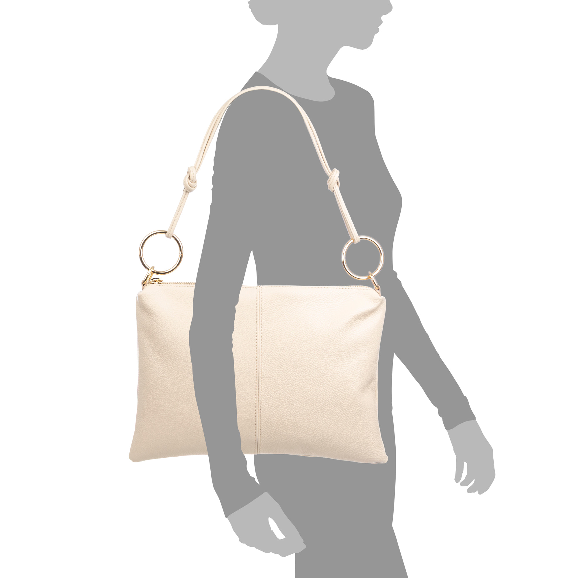 Bellusco Bolso de hombro Mujer. Piel auténtica Dollaro.