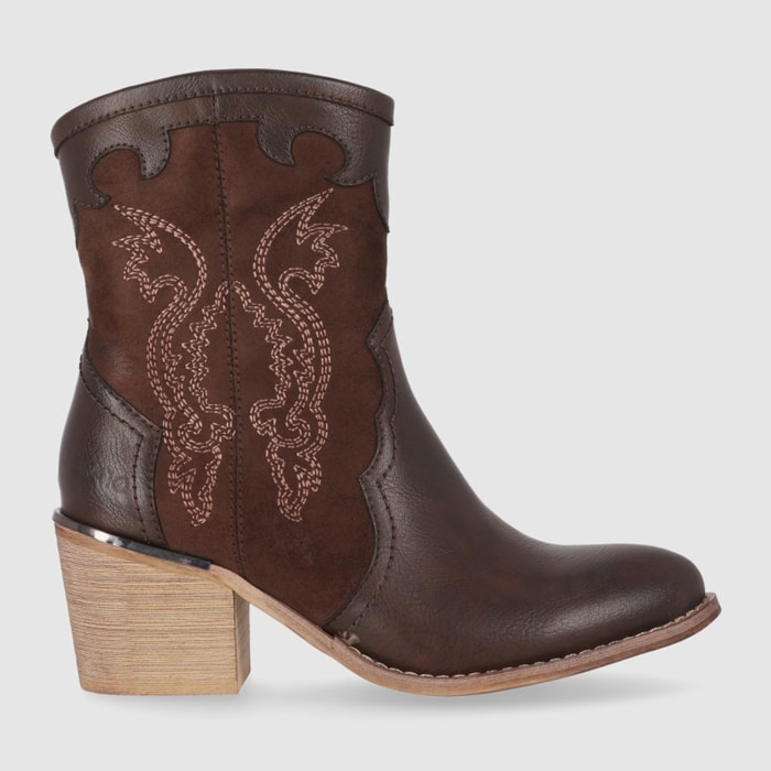 Botines - Marron - Tacón: 7 cm