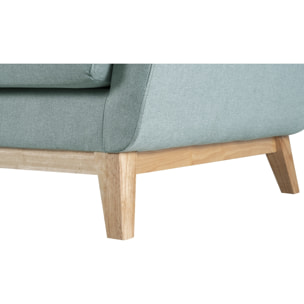 Canapé scandinave 3 places et 2 coussins en tissu vert d'eau OSLO