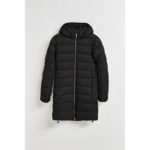 Abrigo ultralight negro Cecilia de capucha extraíble y bordado PC