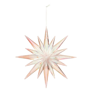 Décoration de sapin étoile rose 12cm