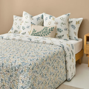 Funda nórdica algodón hojas en rama Folo color verde 100% Algodón percal