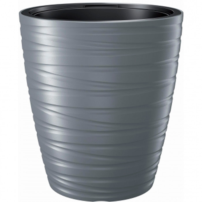 Maceta con deposito 32l maze de plastico en color gris piedra 37,5 (largo) x 37,5 (ancho) x 41,9 (alto) cm