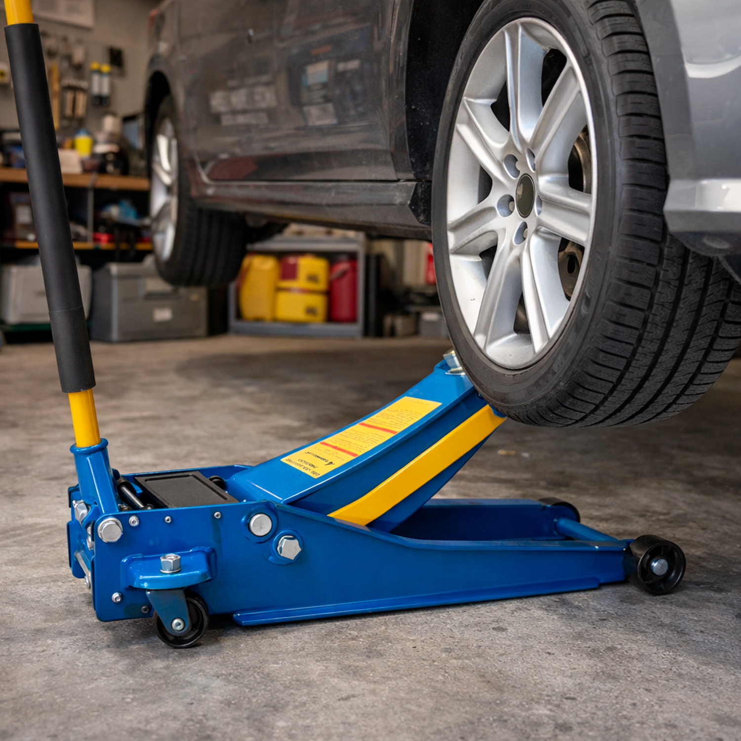 Cric Idraulico a Carrello Professionale 4T Inez Super Ribassato Doppio Pistone Martinetto Auto Officina 4 Tonnellate Sollevatore Idraulico Acciaio