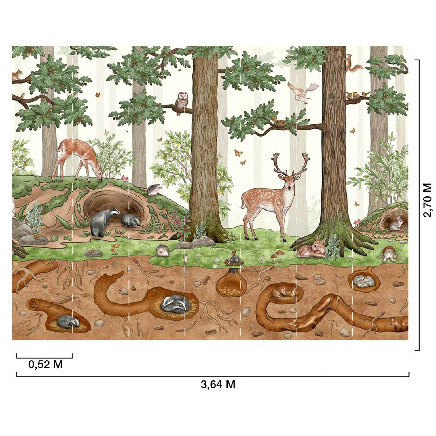 Papier peint panoramique la vie en forêt Intissé