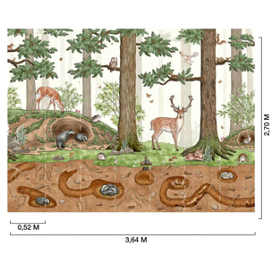 Papier peint panoramique la vie en forêt Intissé