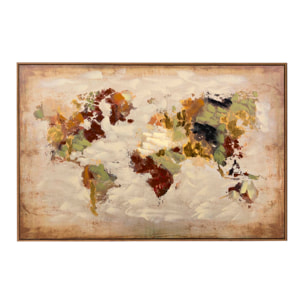 Cuadro Mapa Mundi Con Marco 120x3x80 Cm