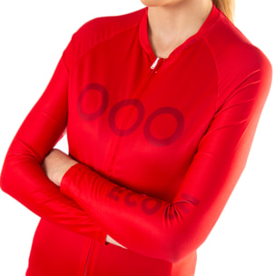 Maillot de manga larga ECOON modelo Tourmalet Women en color Rojo