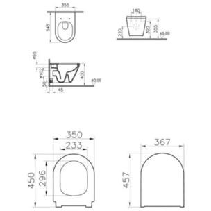 Pack Bati-support Geberit Duofix 112cm + WC sans bride  Vitra Integra avec fixations invisibles + Abattant softclose + Set habil