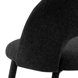 Lot de 4 chaises de salle à manger Tomasucci SELMA, en tissu, noir, 54 × 51 × 79 cm