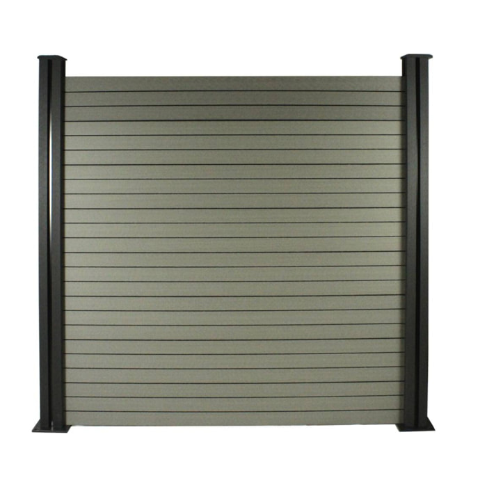 Kit Clôture 4.8 x 1.2 m composite - Kit de fixation offert - Gris