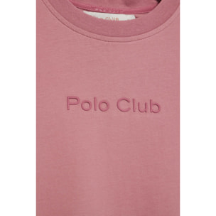 Maglietta Tori rosa cipria con logo Minimal Combo Polo Club
