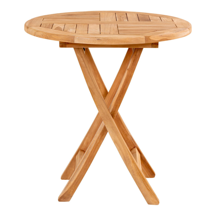 Tavolino da esterno Oviedo in teak naturale ø70x75 cm