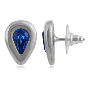 Pendiente plata Swarovski cristal Tear Sapphire