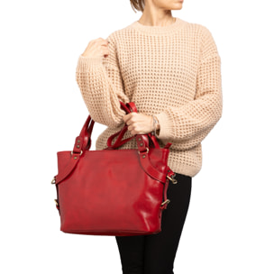 Borsa a mano  da donna In Vera pelle Made in Italy 43x28x12 cm