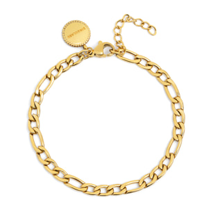 Pulsera Figaro Acero Baño Oro