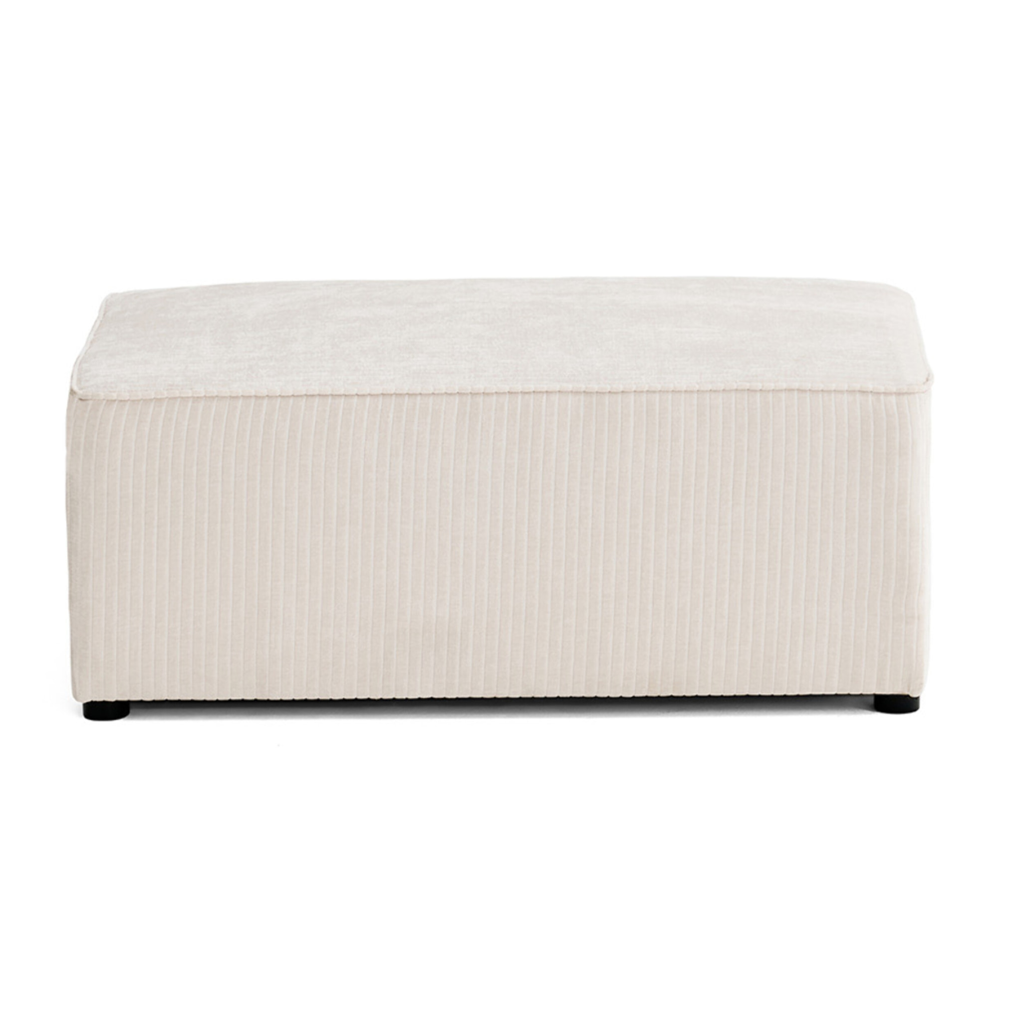 Topaze - pouf - en velours côtelé plat - Ecru