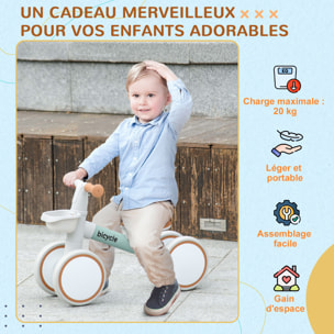 Draisienne vélo Enfant 4 Roues Selle réglable, Guidon Ergonomique Alliage alu. PP Gris Marron vert, enfant 1 à 3 ans