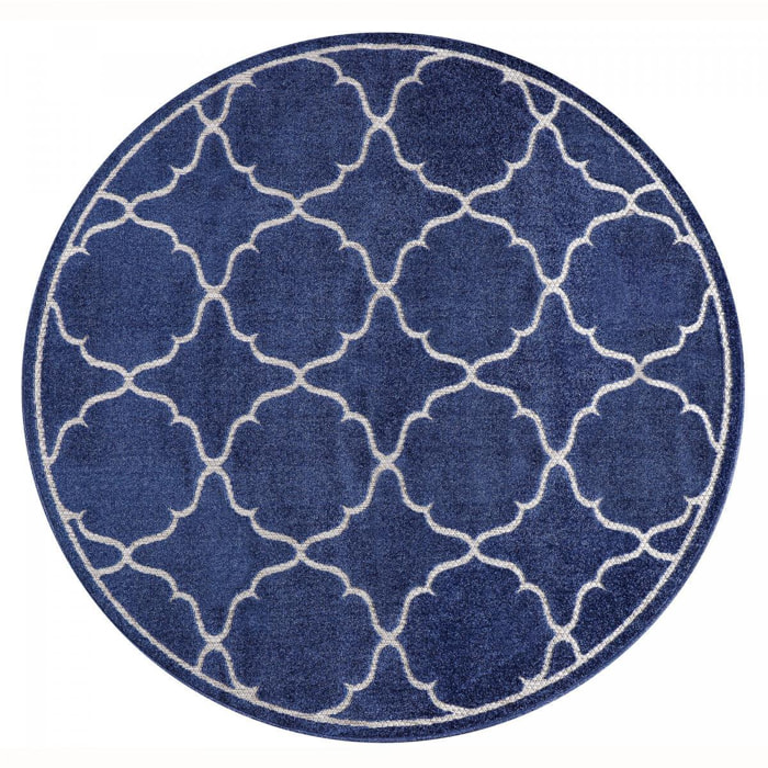Tapis extérieur tissé kilim rond CULA