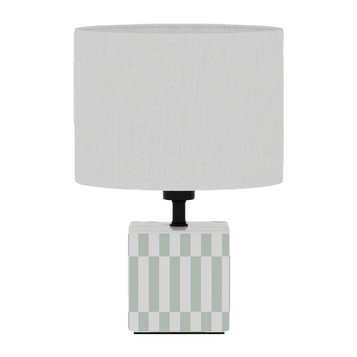 Petite lampe à poser Manet – céramique vert d’eau et lin naturel