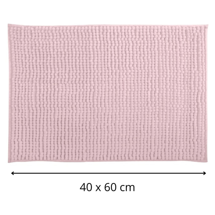 ALFOMBRA DE BAÑO 40X60CM ROSA PASTEL ORUGA