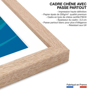 Affiche Surf à Biarritz Affiche sous cadre bois