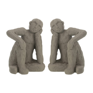 J-Line serre-livre Assis - ciment - gris - small - 2 pièces