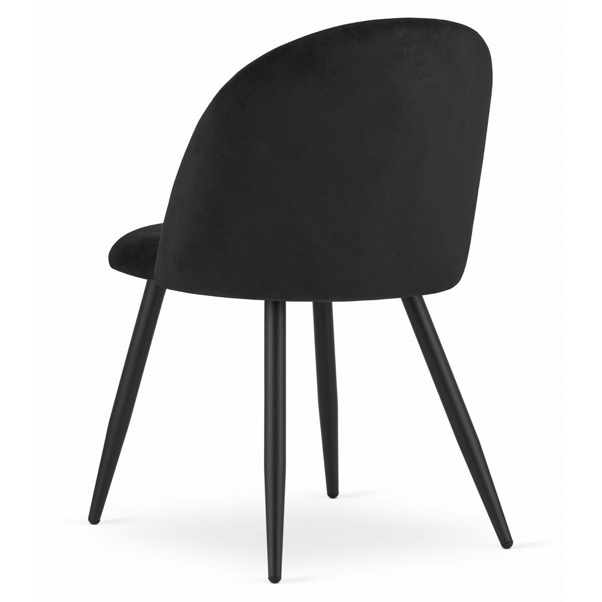 Set di 2 sedie Bello in velluto nero con gambe in metallo
