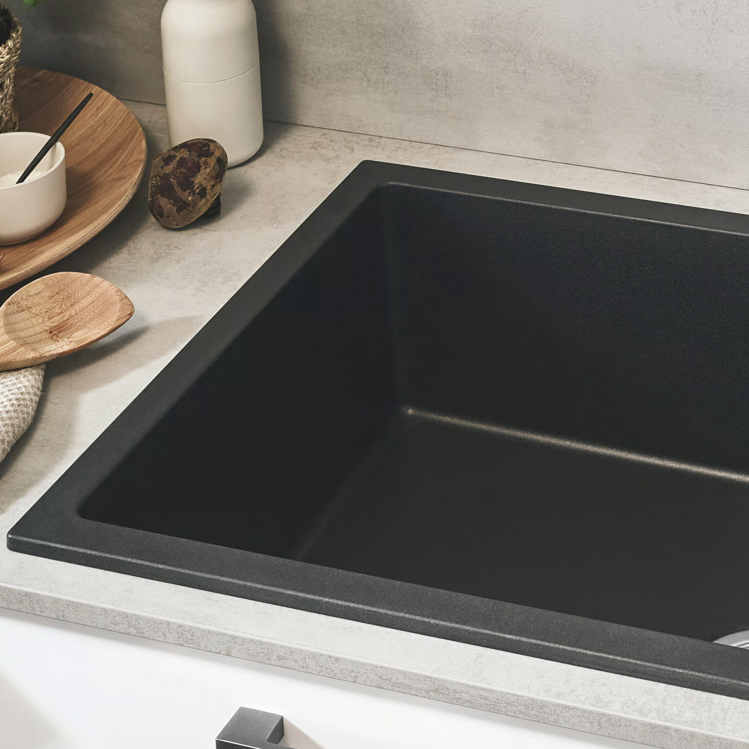 GROHE K500 Evier composite 1 bac avec égouttoir 1000mm x 500mm gris granite