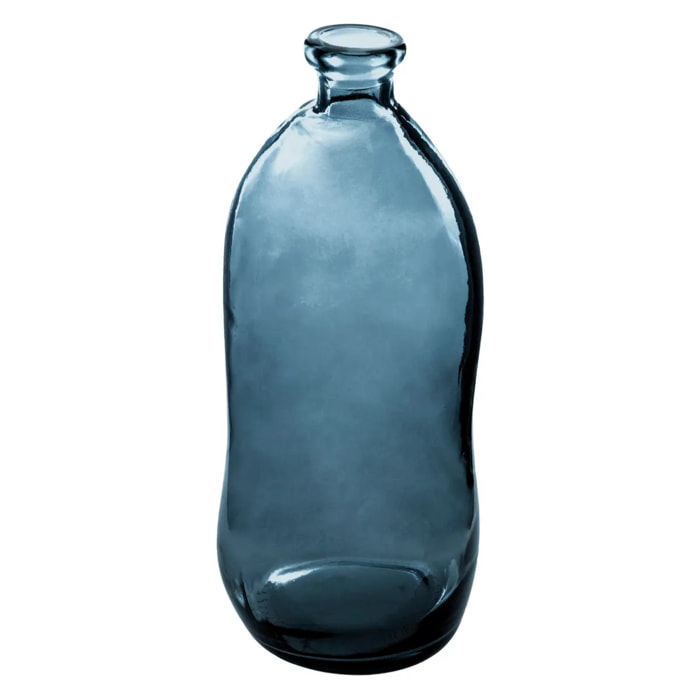 Vase "Dame Jeanne" - verre recyclé - bleu orage H73 cm