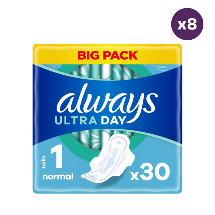 8x30 Serviettes Hygieniques Always Ultra Normal Plus