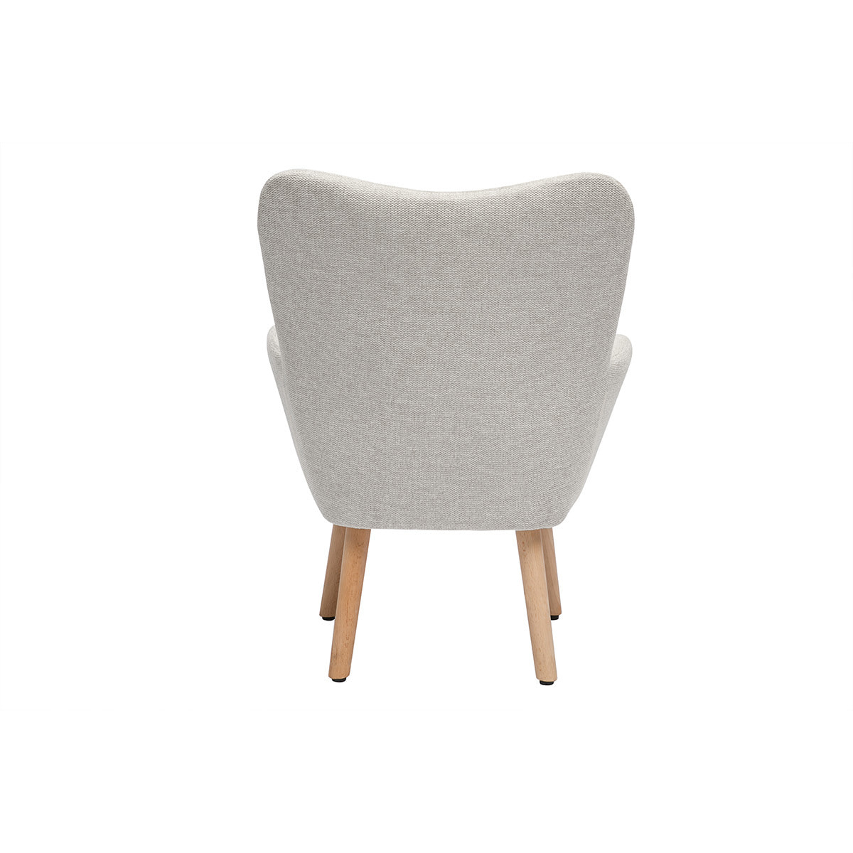 Fauteuil enfant scandinave en tissu effet velours texturé beige et bois clair BABY BRISTOL