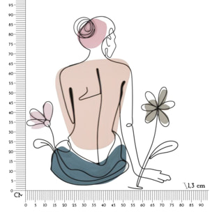 PANNELLO DA MURO LADY W/FLOWER CM 80X1,3X90