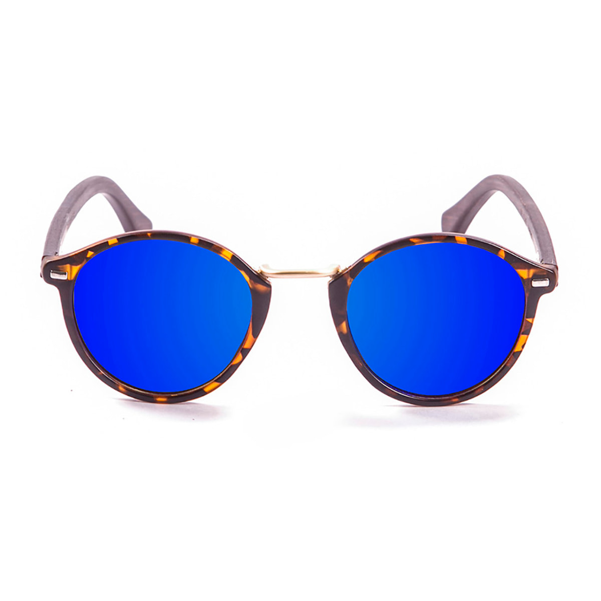 Gafas de sol PALO ALTO MARYLAND WOOD - Brazo bambú marrón / Revo marrón demi y azul