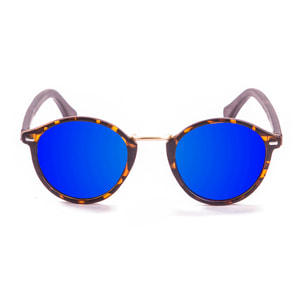 Gafas de sol PALO ALTO MARYLAND WOOD - Brazo bambú marrón / Revo marrón demi y azul