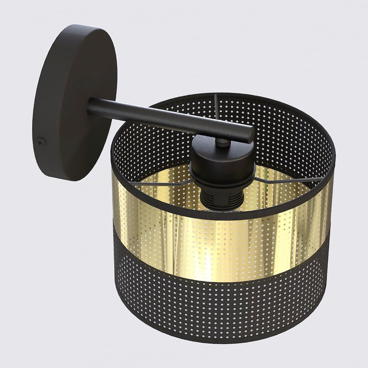 Lampada da parete LUX in acciaio nero e oro