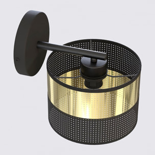 Lampada da parete LUX in acciaio nero e oro