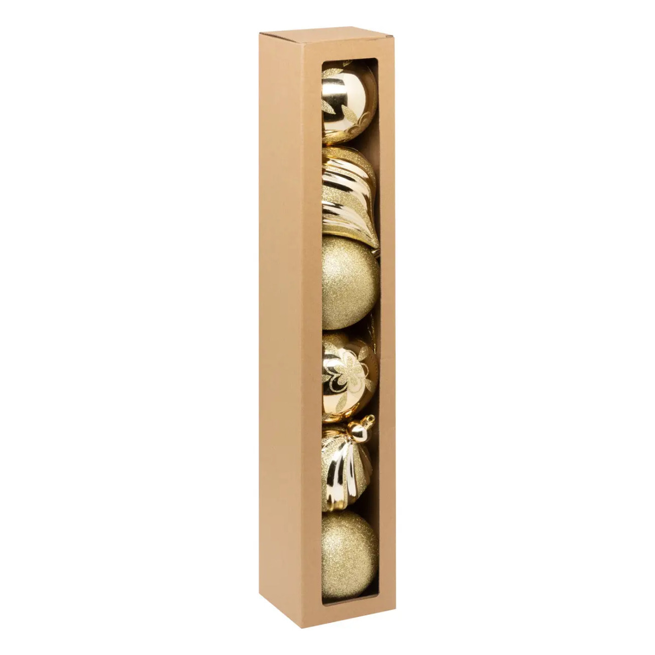 Boule de Noël plastique 100mm x6 or