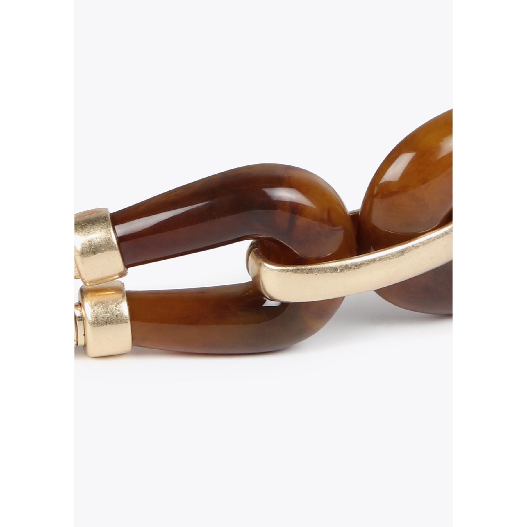 Cintura elasticizzata in metallo con elementi effetto tartarugato