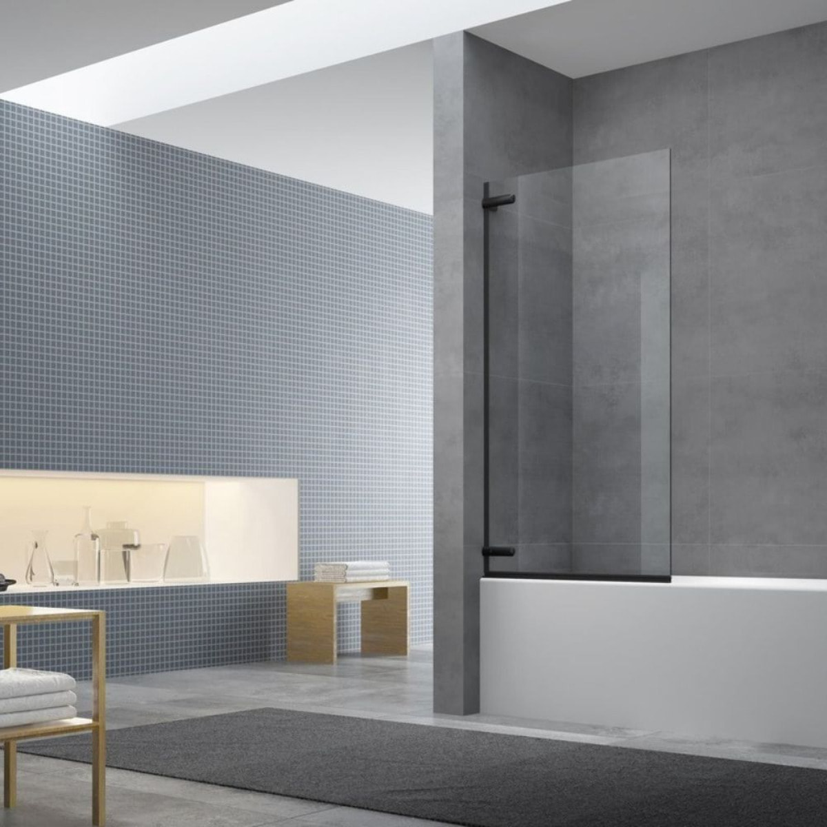 Pare-Baignoire SAT TGD NEW 150x80 cm noir (SATTGVZO150CT)