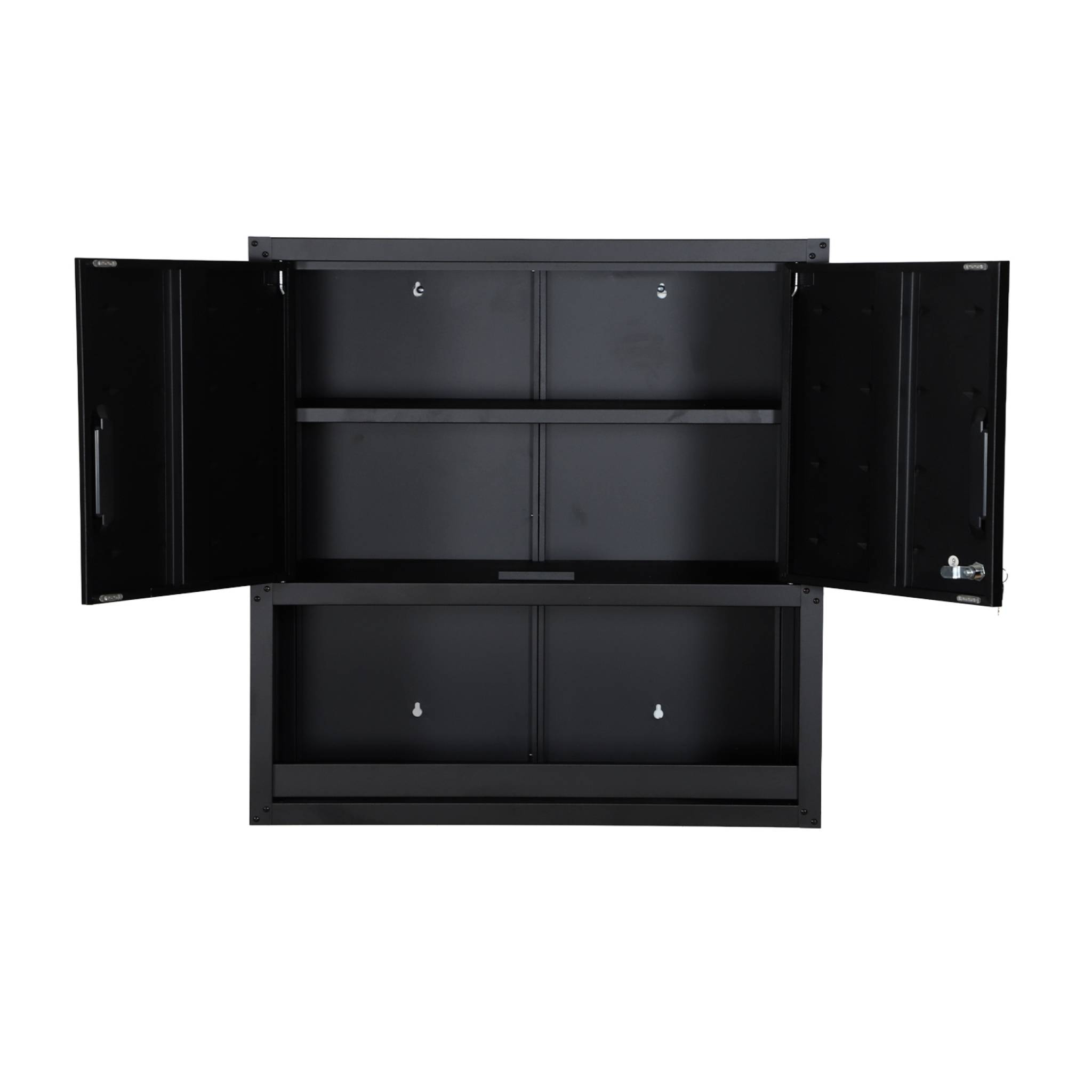 Meuble haut de rangement pour garage avec étagère