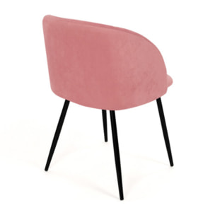 Chaises Nina en velours et pieds noirs