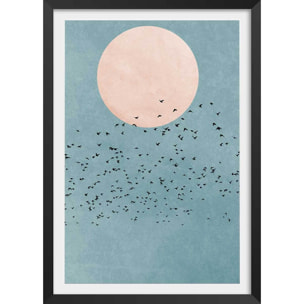 Affiche paysage Beauté du jour Affiche + cadre en bois - Noir